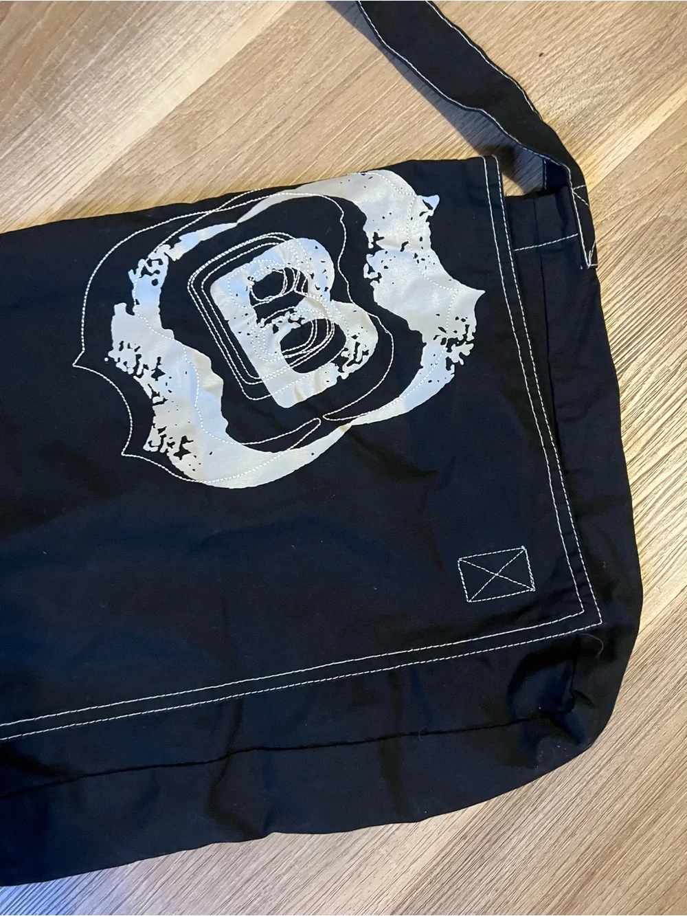 Bullhead Canvas Messenger Bag with White Graphic